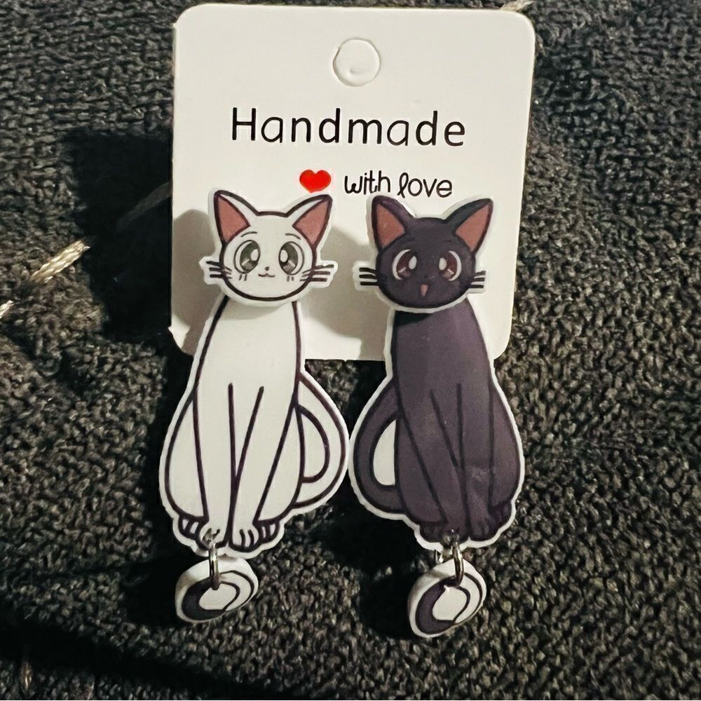 Luna & Artemis Sailor Moon Anime Cats Earrings New